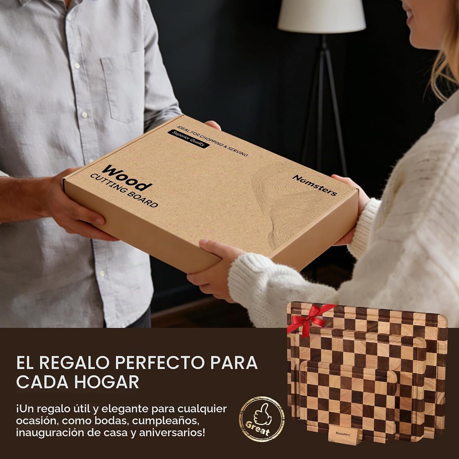 Nomsters 3 paquetes de tablas de cortar para cocina, tabla de corta...