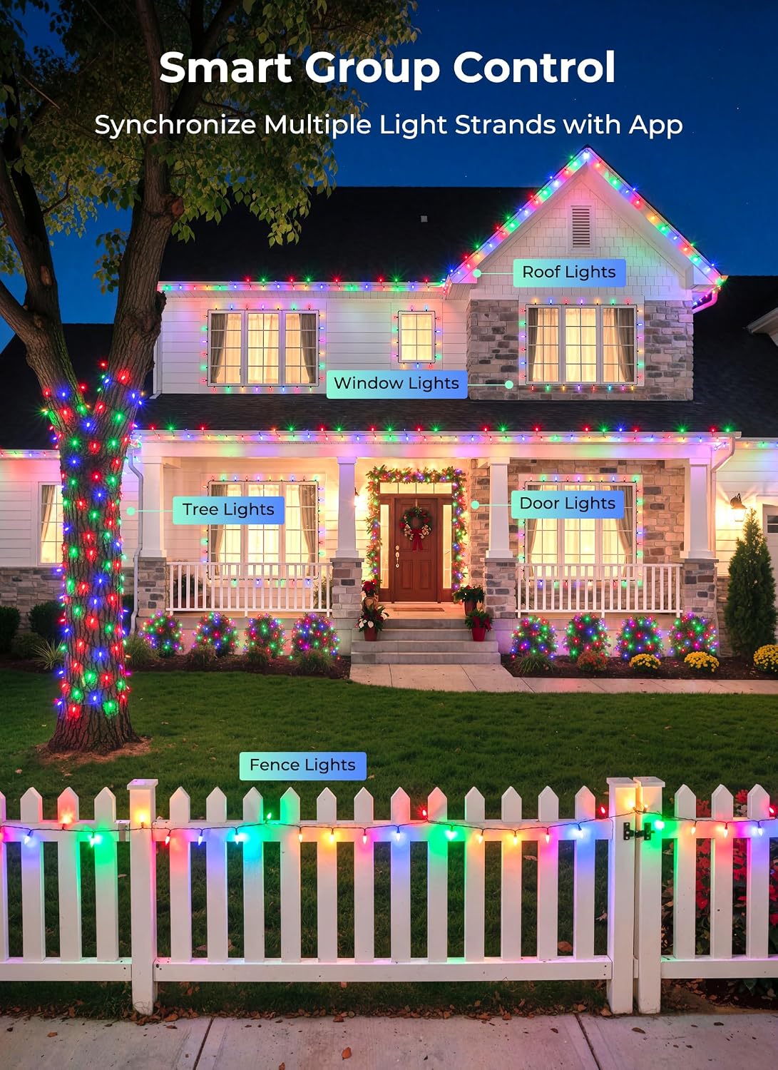 Minetom Cadena de luces LED inteligentes que cambian de color RGB 1...