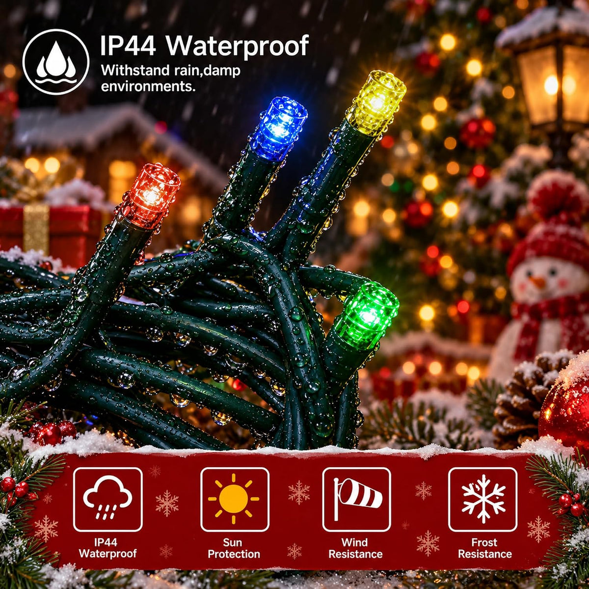 TW SHINE Luces navideñas, total de 400 LED de 132 pies, luces navid...