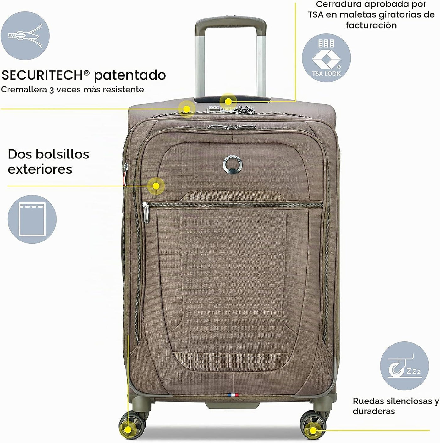 DELSEY PARIS Helium DLX Softside Equipaje Expandible con Ruedas Gir...