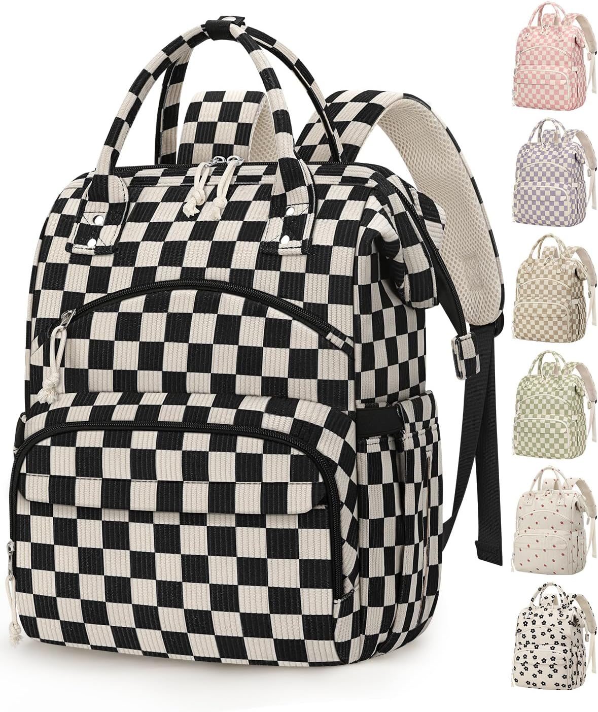Mochila de pañales de pana para mamá, bolsa de pañales de viaje par...