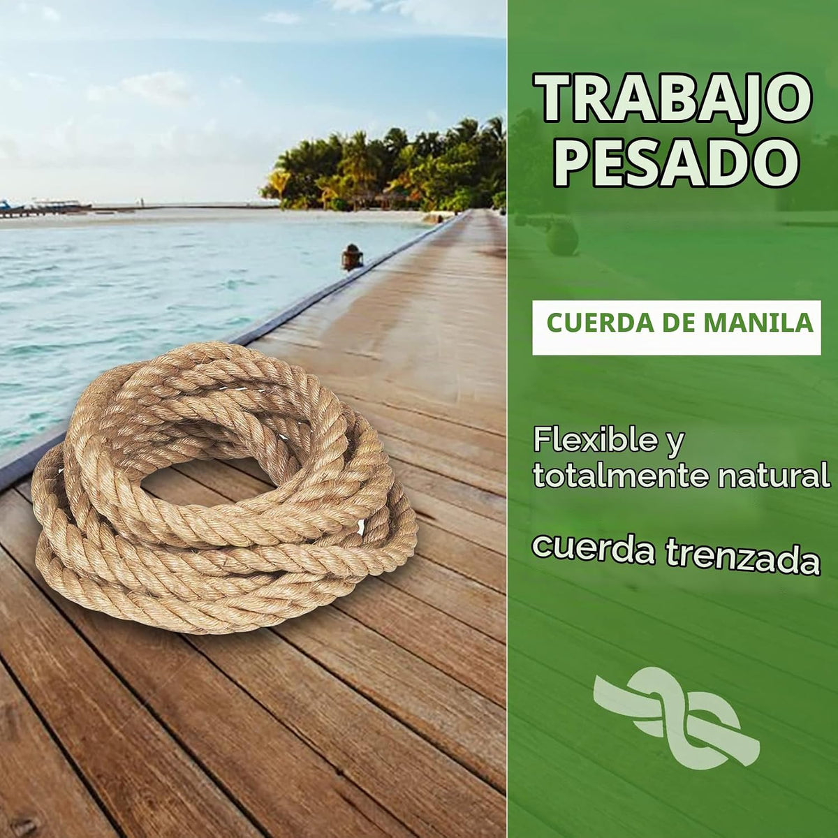 Cuerda de yute trenzada de manila, cuerda de yute natural, cuerda d...