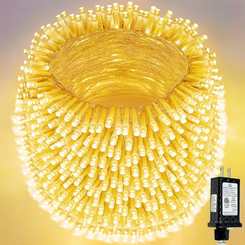 Cadena de 800 luces LED, luces de Navidad superlargas de 272 pies p...