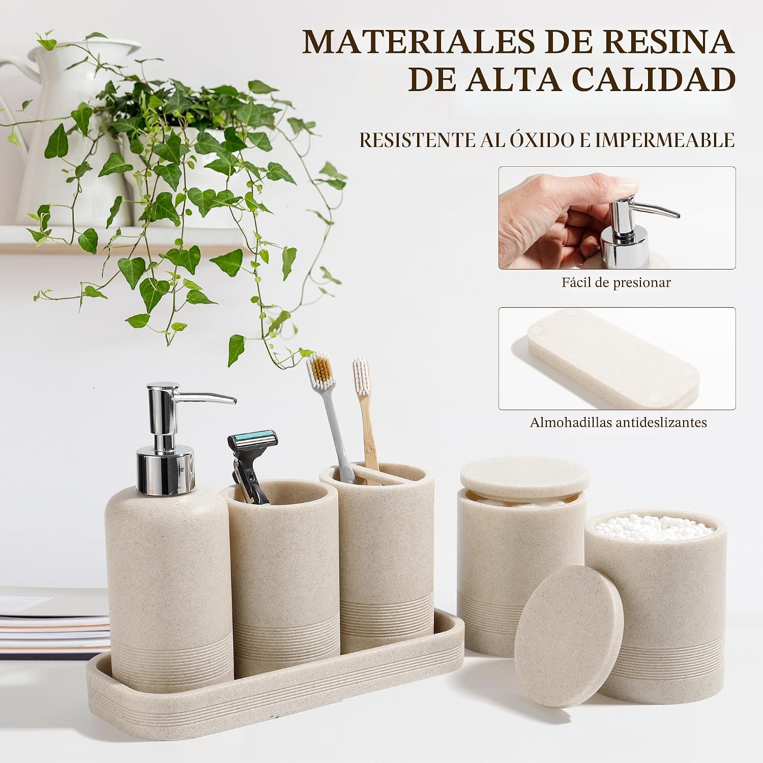 Juego de accesorios de baño, juego de accesorios de baño de 6 pieza...