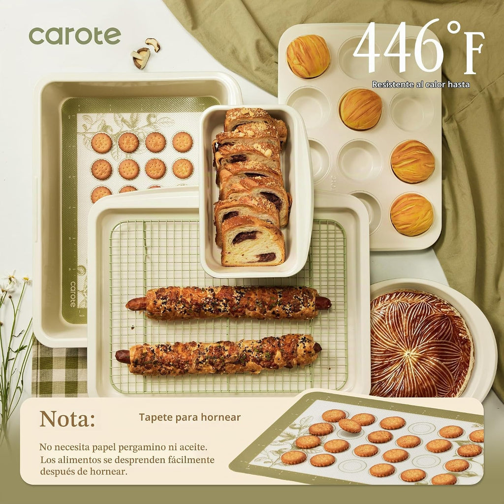 CAROTE Juego de Baterías de Cocina de Cerámica de 42 Piezas, Juego...