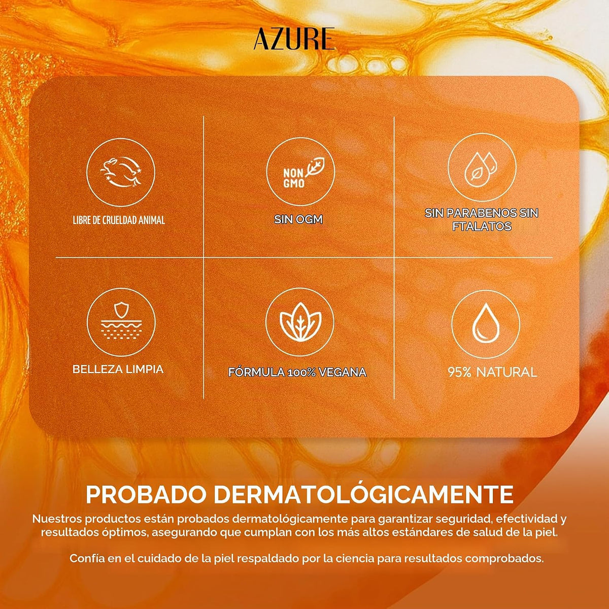 Azure Cosmetics - Suero de vitamina C para cara, dermatológicamente...