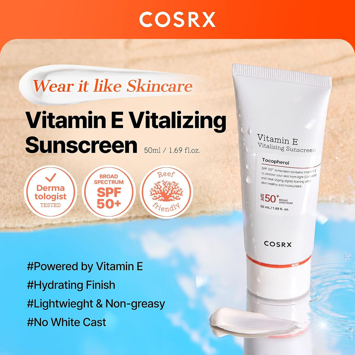 COSRX Paquete de 2 protectores solares de vitamina E, protector sol...