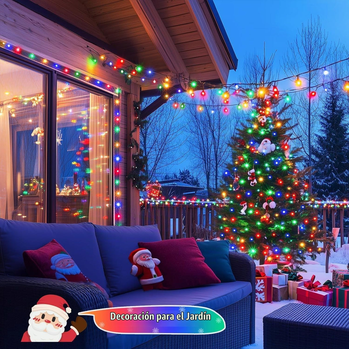 JMEXSUSS - 250 luces LED para árbol de Navidad, luces multicolor de...