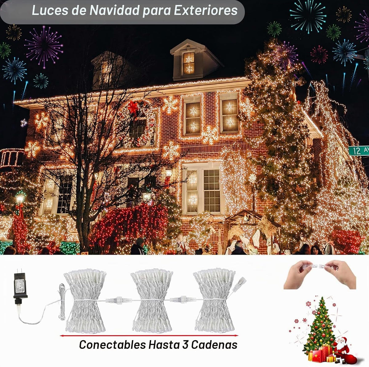 Luces de Navidad que cambian de color, 35 colores, 33 pies, 100 luc...