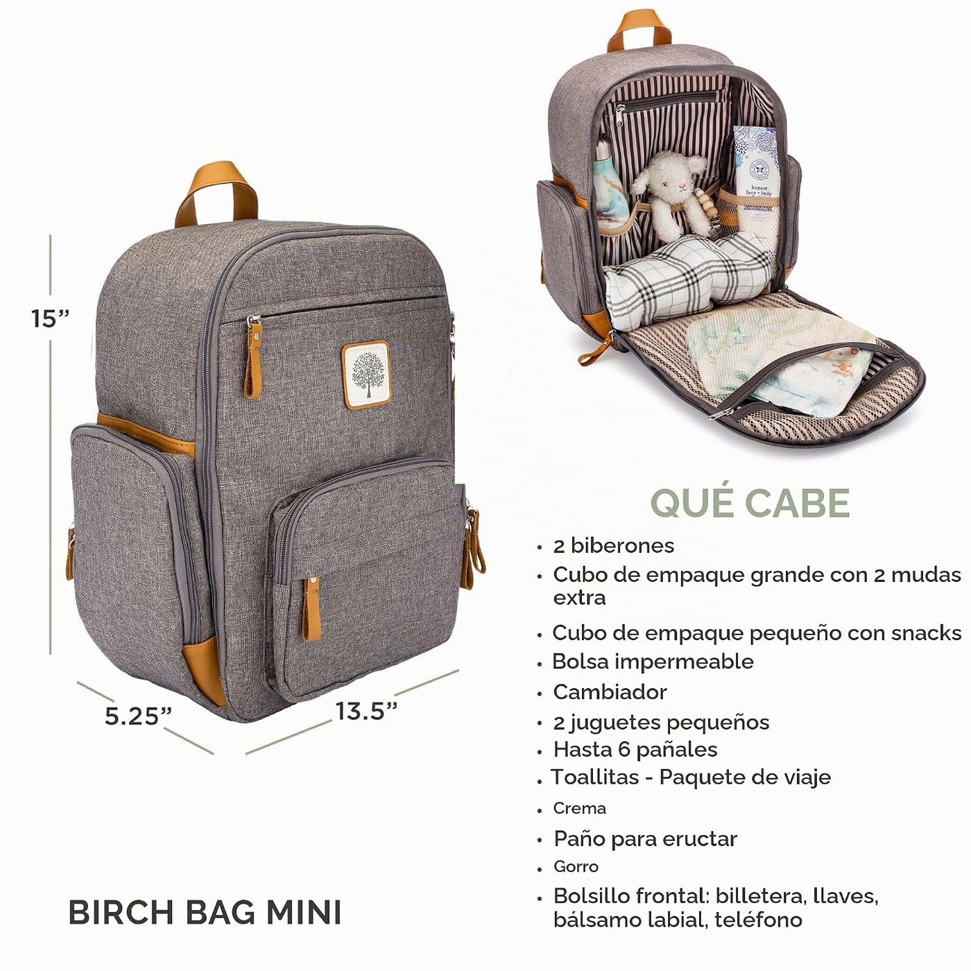 Parker - Mochila para pañales para bebé, bolsa de pañales con crema...