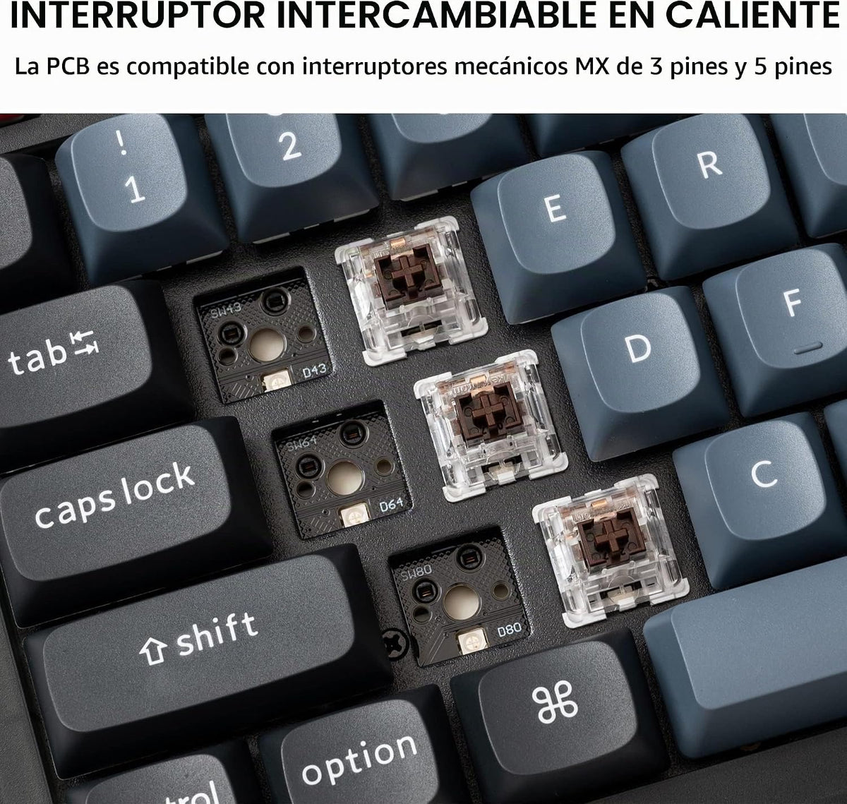 Keychron V6 Teclado Mecánico Personalizado con Cable, Macro Program...
