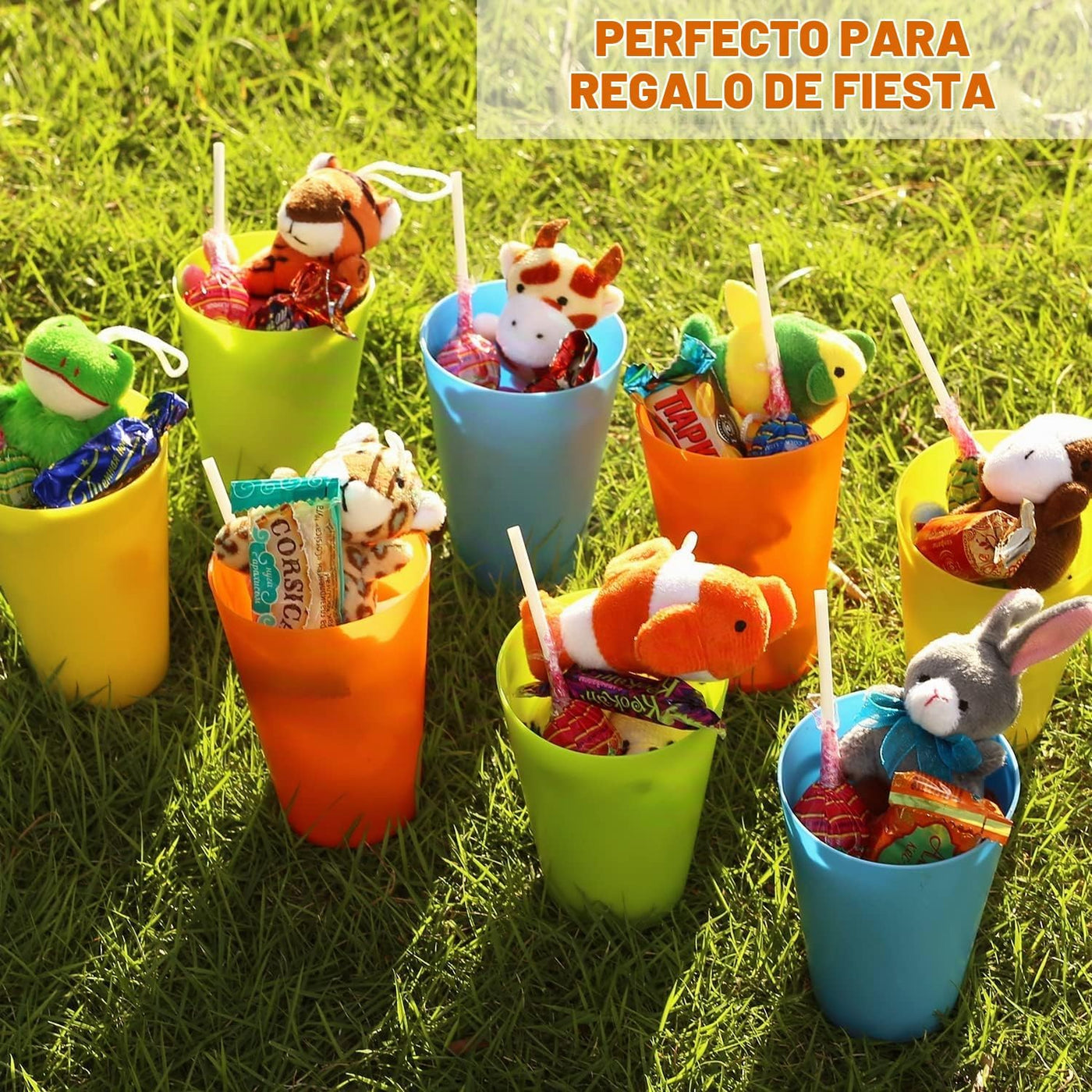 Paquete de 56 mini juguetes de animales de peluche a granel, llaver...