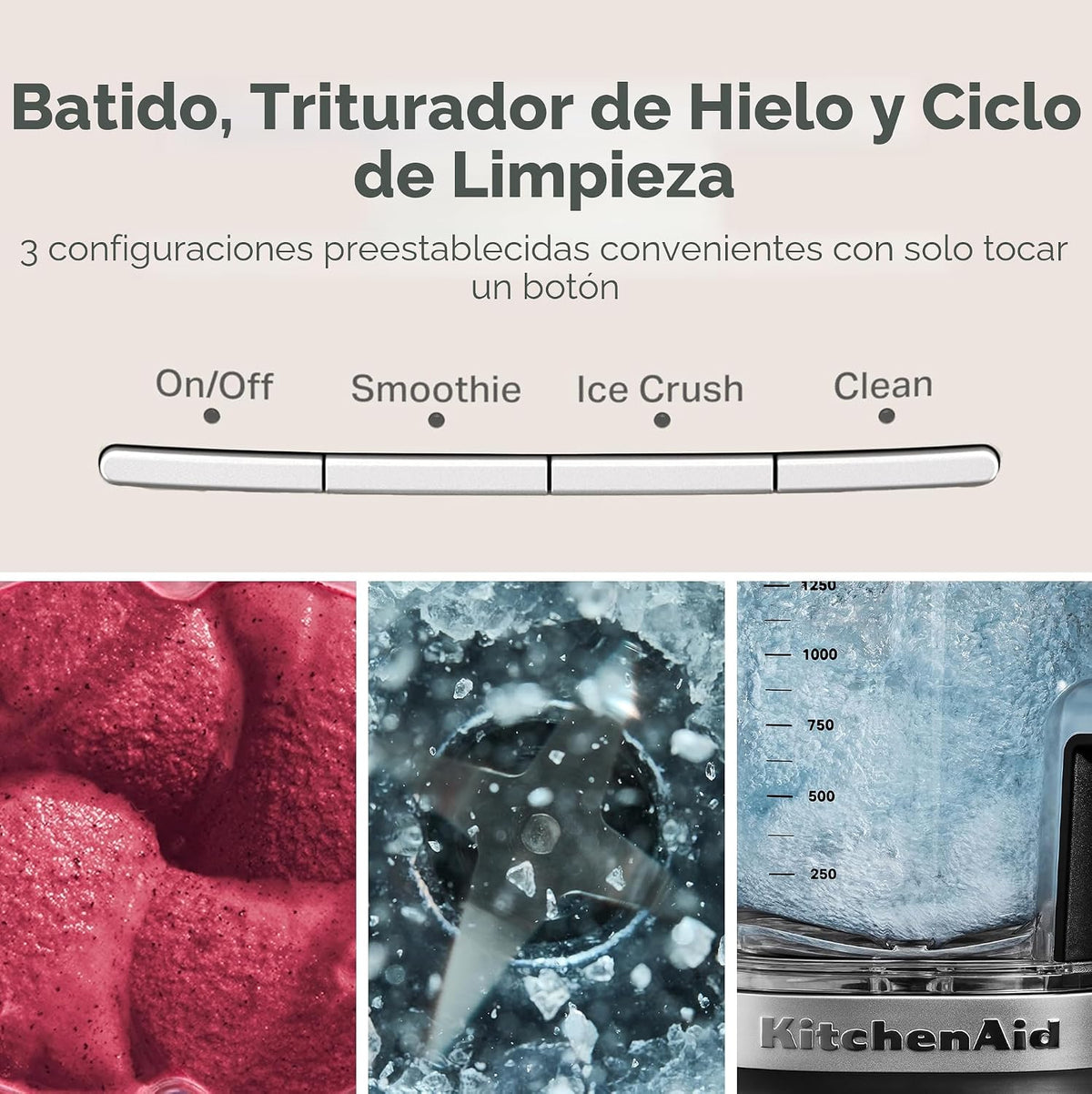 Batidora KitchenAid Pure Power con 2 jarras de mezcla personal, 170...