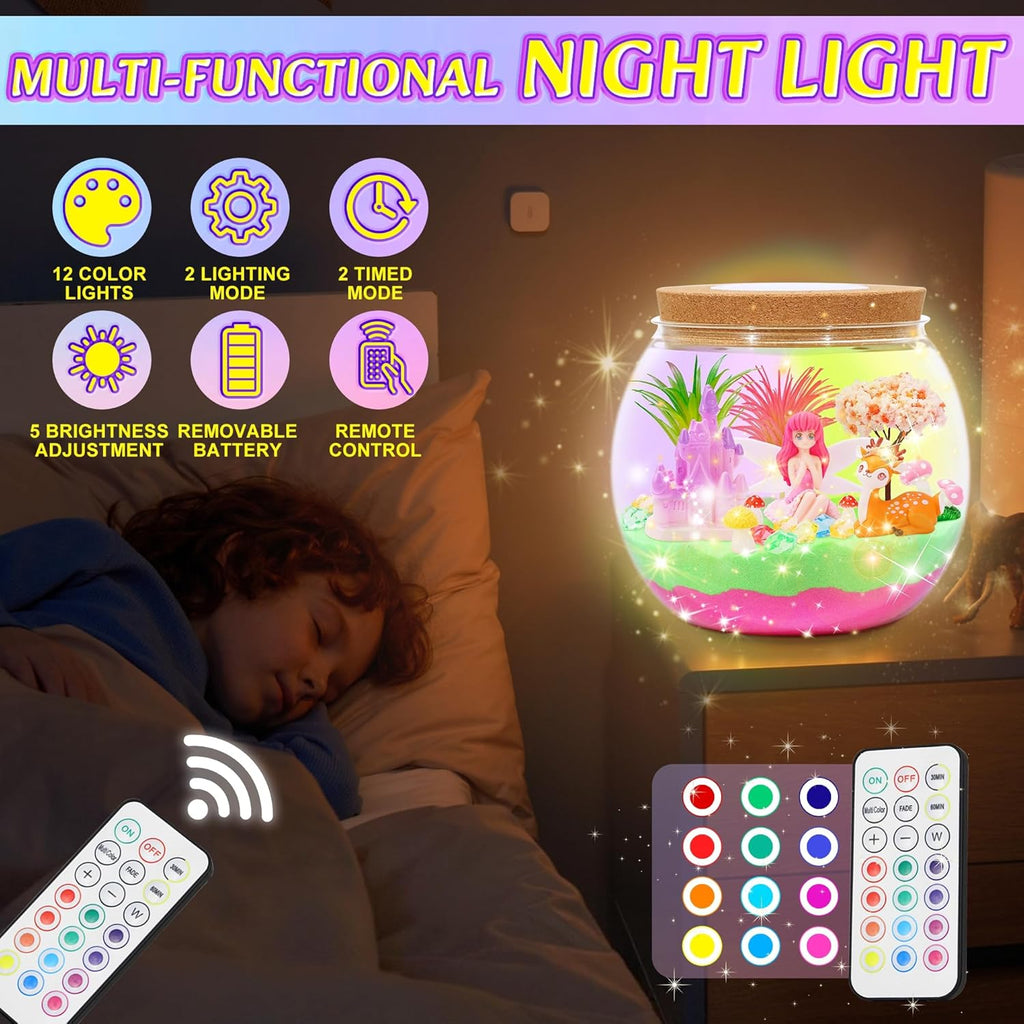 Hannstar Kit de terrario de hadas para niñas – Kit de jardín de had...