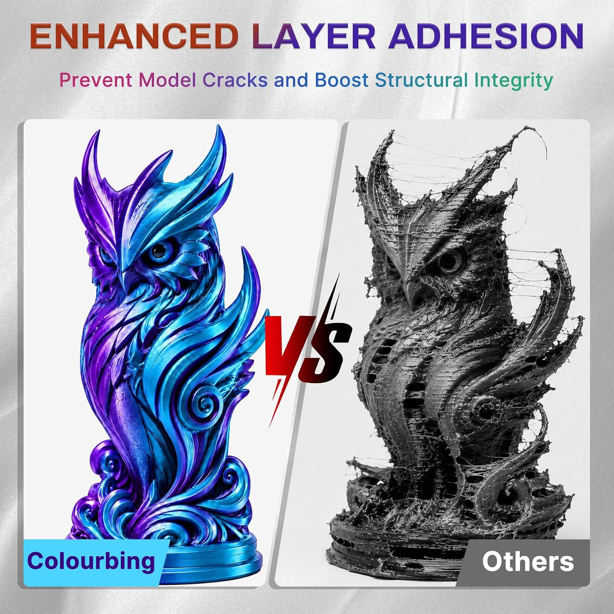 Colourbing Filamento de impresora 3D PLA+ de seda presecada de dobl...