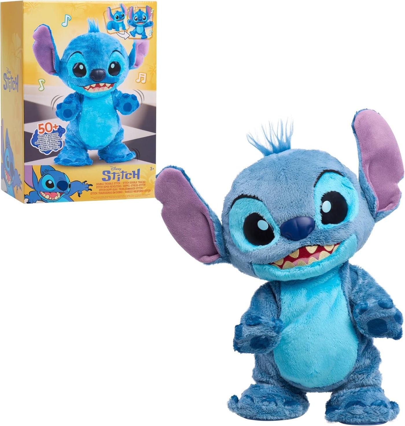 Peluche interactivo Disney Stitch Doble Problema | Más de 50 sonido...