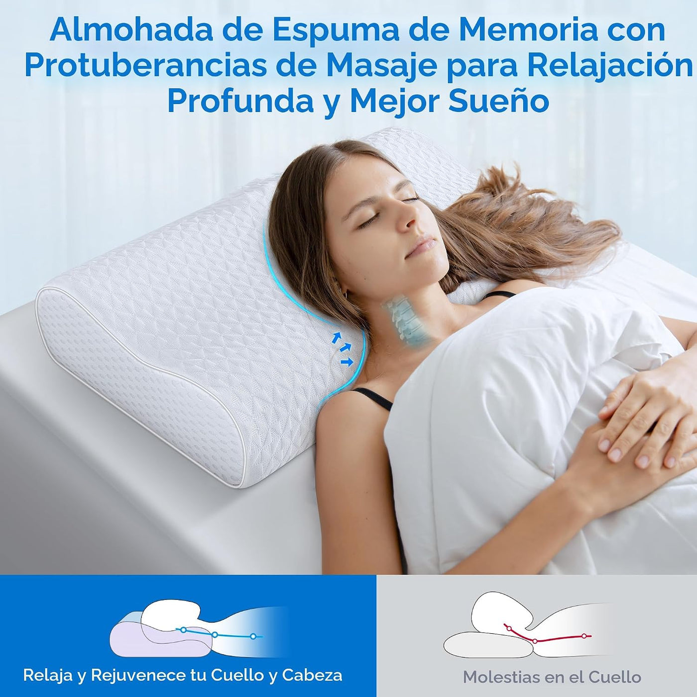 zibroges Almohada cervical para el cuello para aliviar el dolor, al...