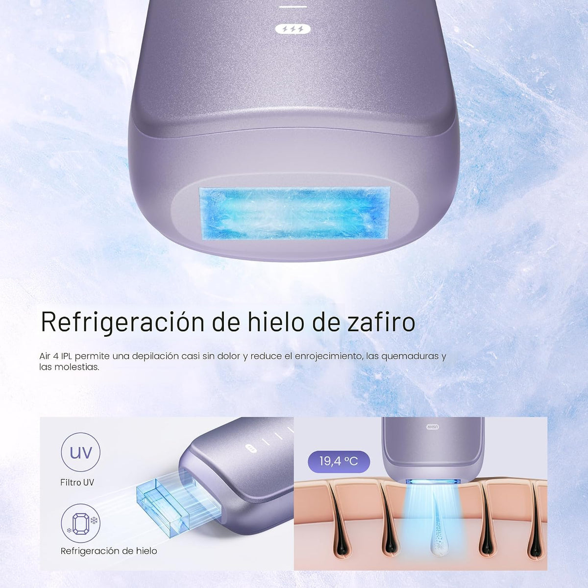 Dispositivo de depilación láser Ulike Air 4 IPL para mujeres y homb...