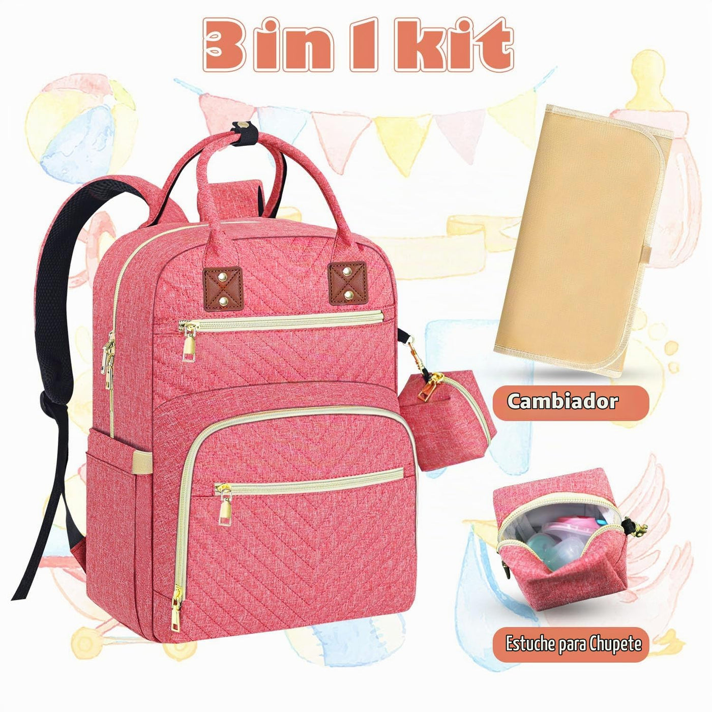 Tenot Mochila para Pañales de Bebé, Bolsas de Pañales de Viaje para...