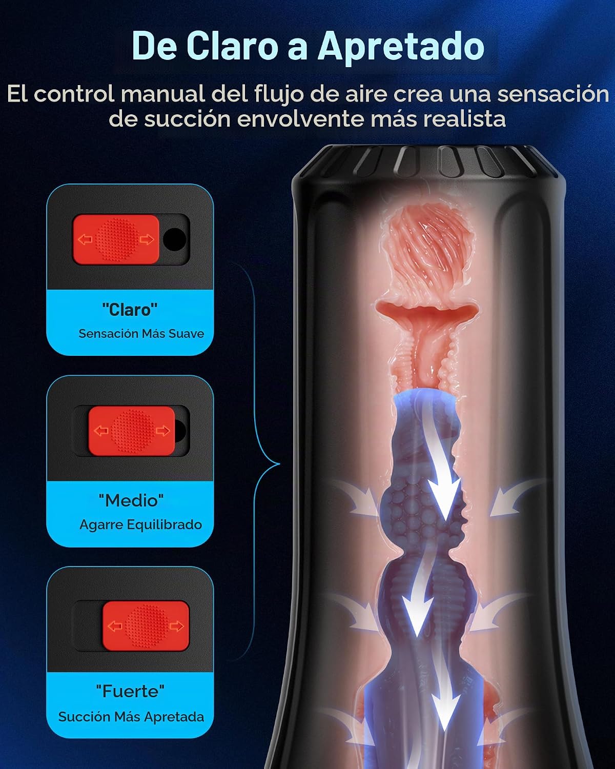 EINSEO Masturbador masculino Juguetes para adultos, 7.5 pulgadas, b...