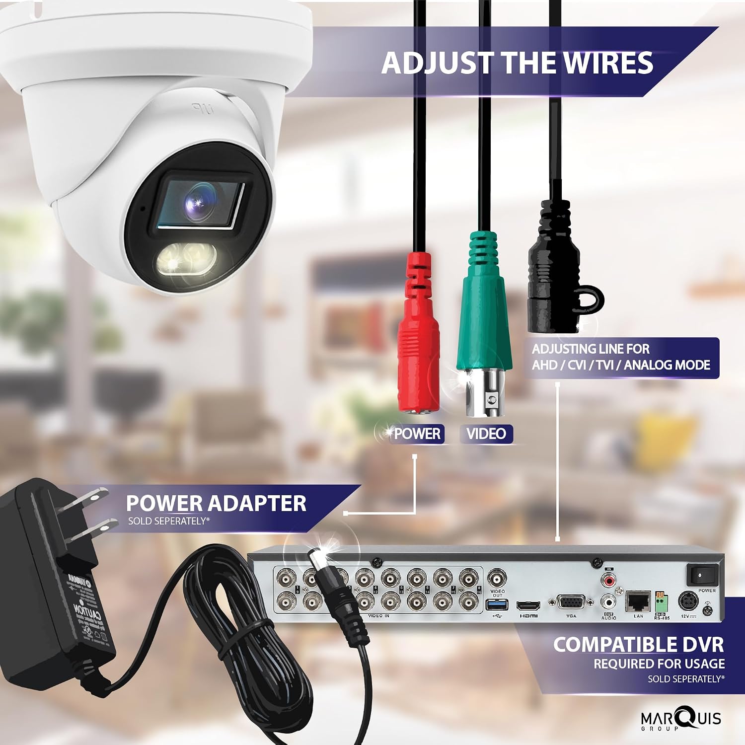 Marquis 5MP 24\/7 a todo color HD TVI\/CVI\/AHD\/CVI 4 en 1torreta...