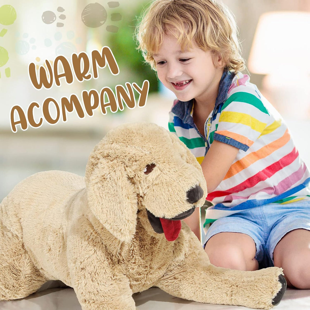Geosar Animales de peluche de perro de 39.4 pulgadas, suaves juguet...