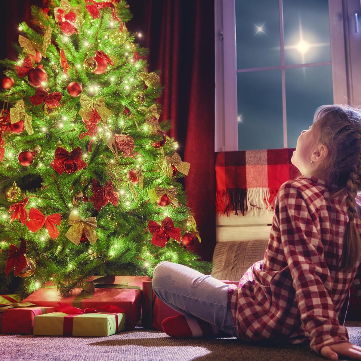 ForChic Luces de árbol de Navidad, 400 luces LED de Navidad con 8 m...