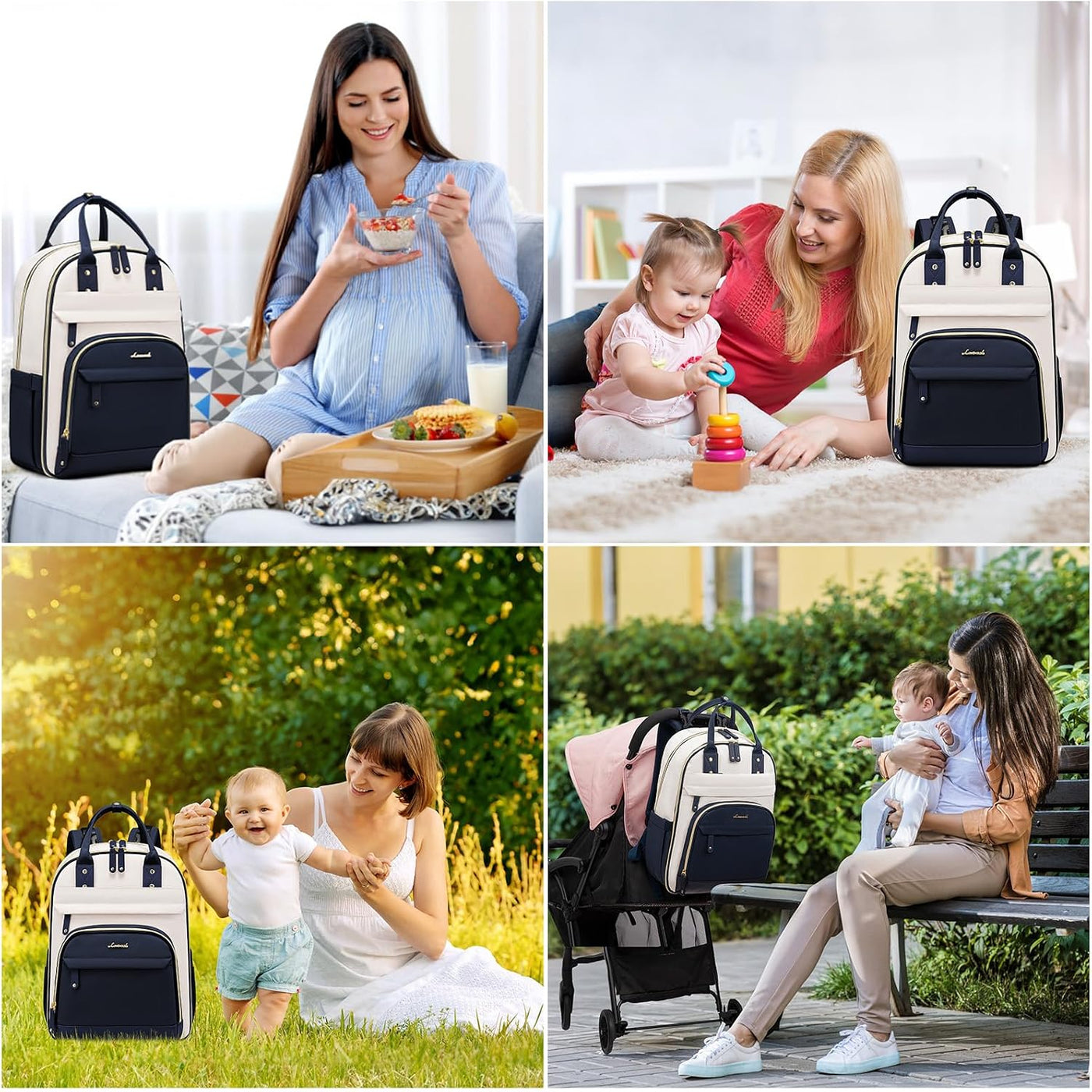 LOVEVOOK Mochila para Pañales, Bolsa de Bebé con Cambiador, Mochila...
