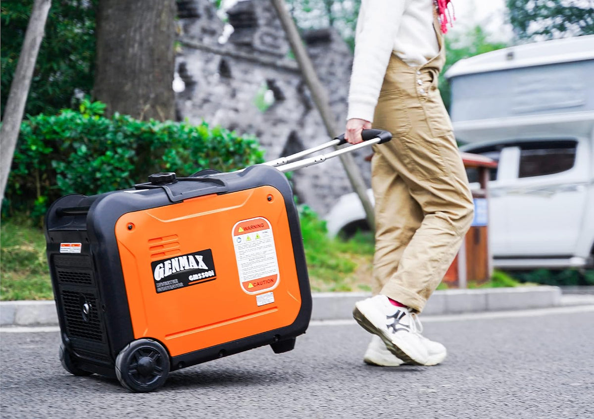 GENMAX Generador portátil, motor de gas ultra silencioso de 5500 W,...