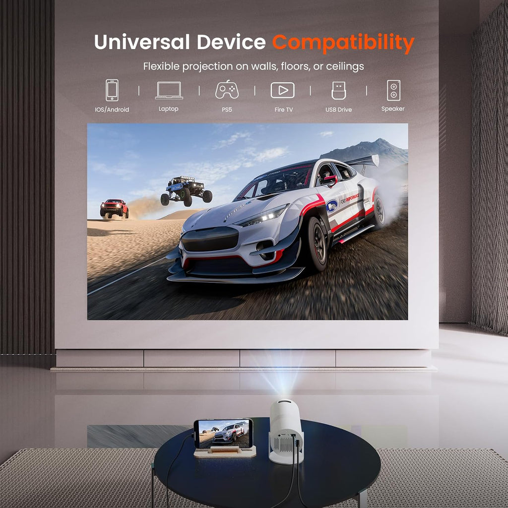 WISHOLY Mini Proyector con WiFi y Bluetooth, Proyector de Películas...