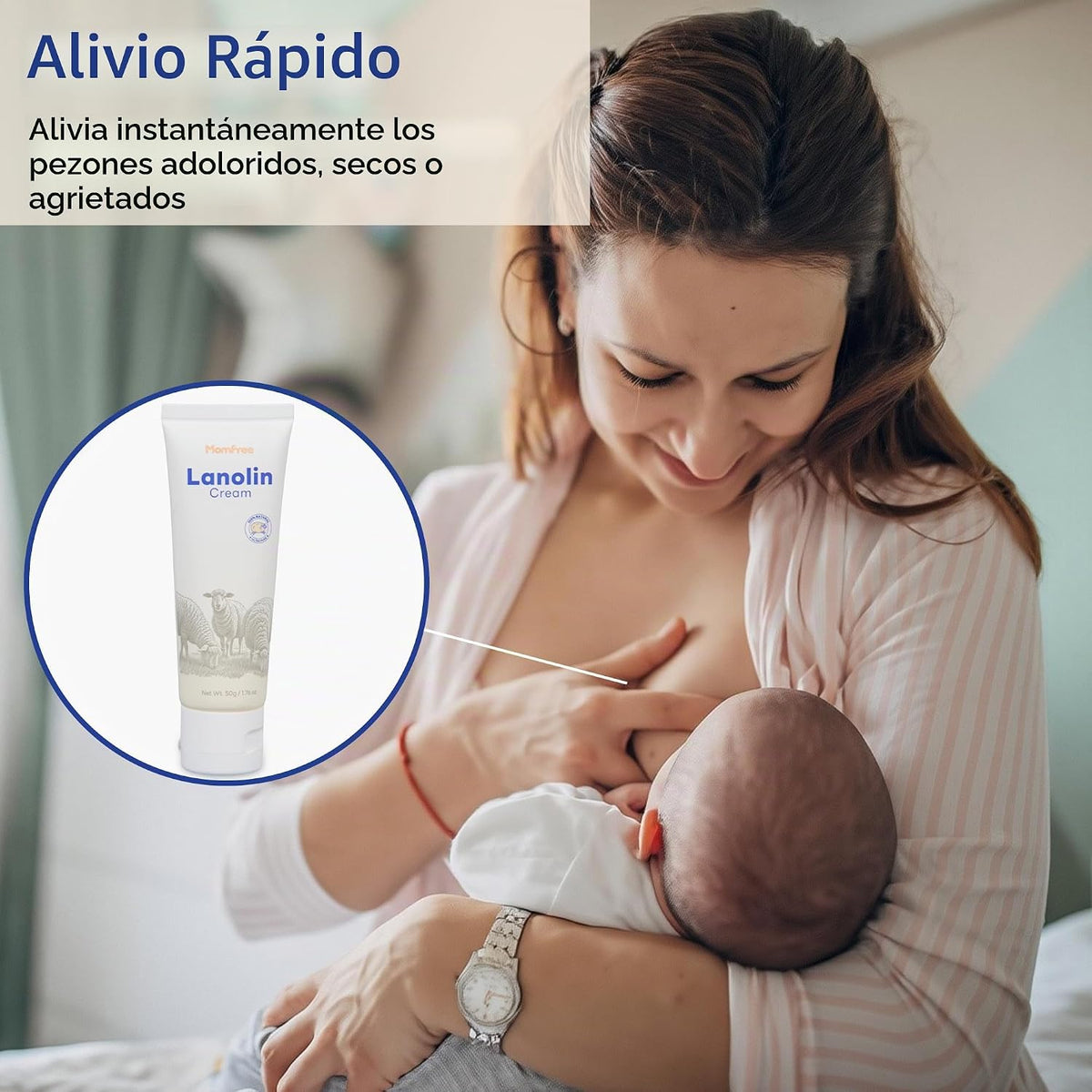 Crema natural para pezones de lanolina: crema calmante para pezones...