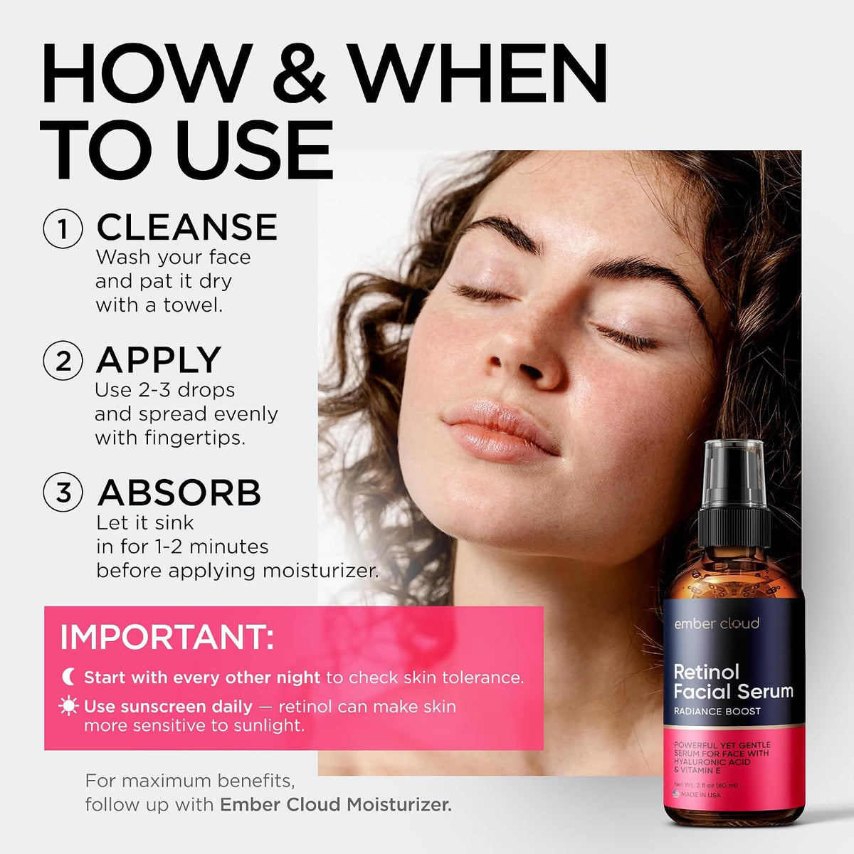 Ember Cloud - Suero de retinol para rostro con ácido hialurónico y...