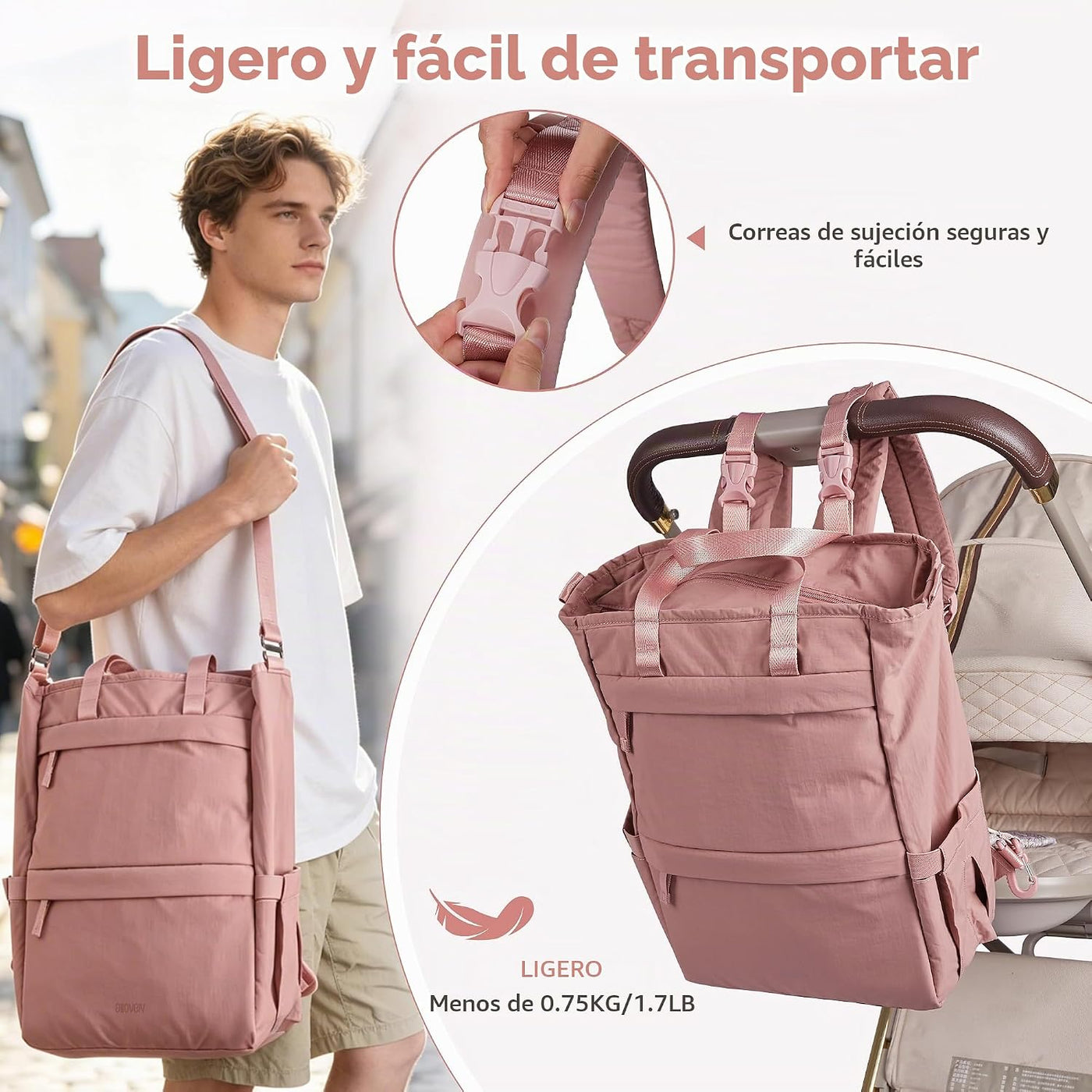 Allovely Mochila para pañales \u2013 Organizador multifuncional ult...