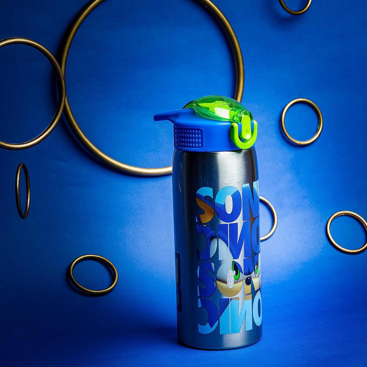 Zak Designs Sonic the Hedgehog - Botella de agua para viajes y en c...