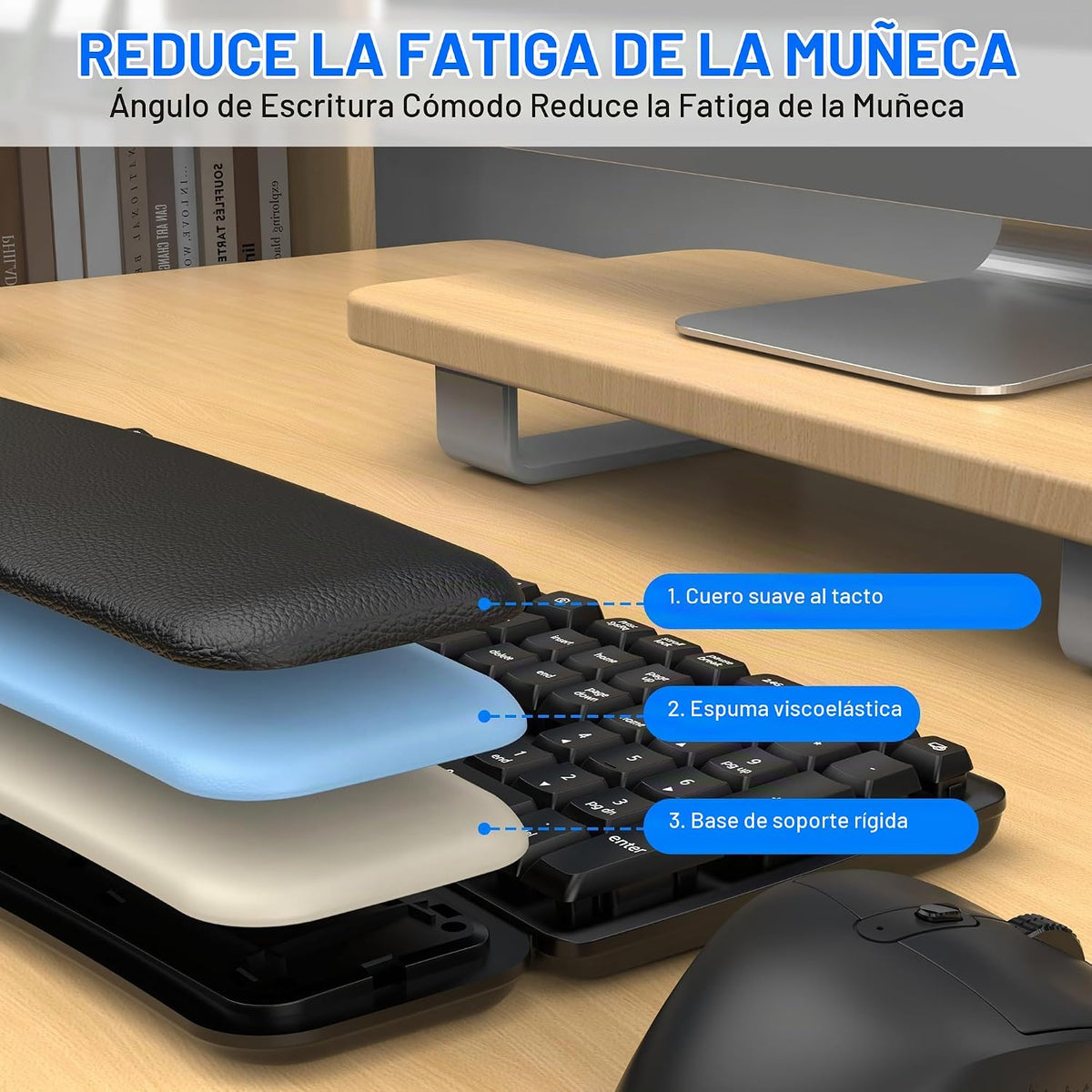 Combinación de teclado y mouse inalámbricos, modo dual Bluetooth\/2...