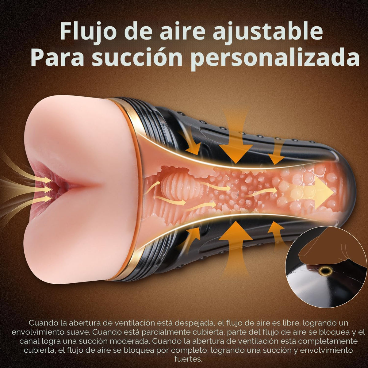 Masturbador anal masculino realista de bolsillo, vagina, trasero te...