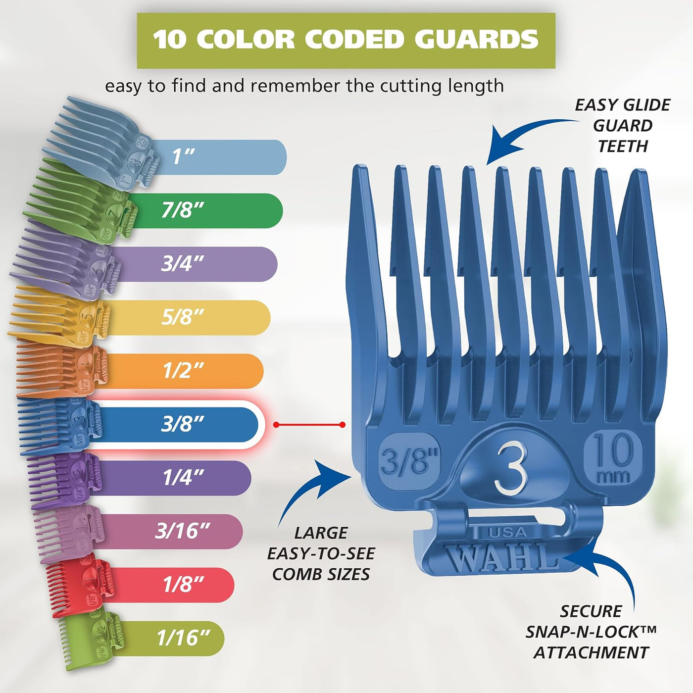 Juego de rasuradora de cabello completo Wahl Color Pro con accesori...