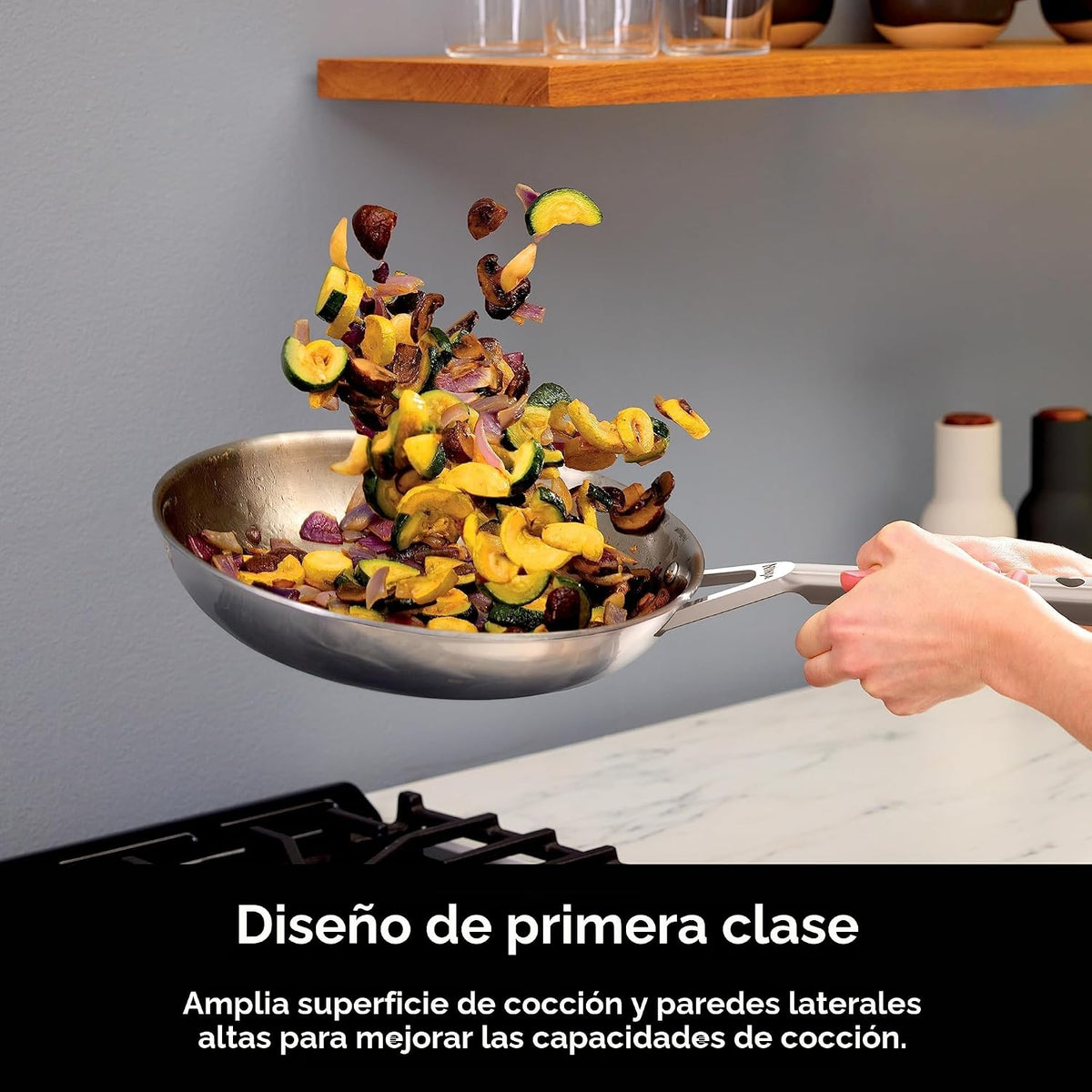 Ninja EverClad - Sartén de acero inoxidable de grado comercial de 2...