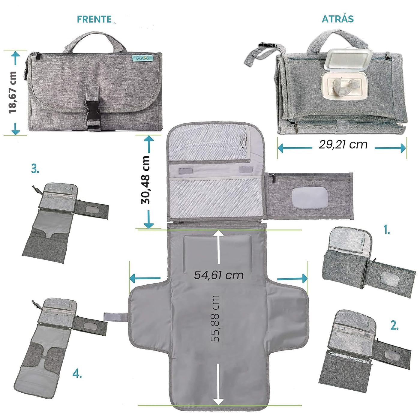 Kopi Baby Cambiador de pañales portátil, bolsa de viaje para cambia...