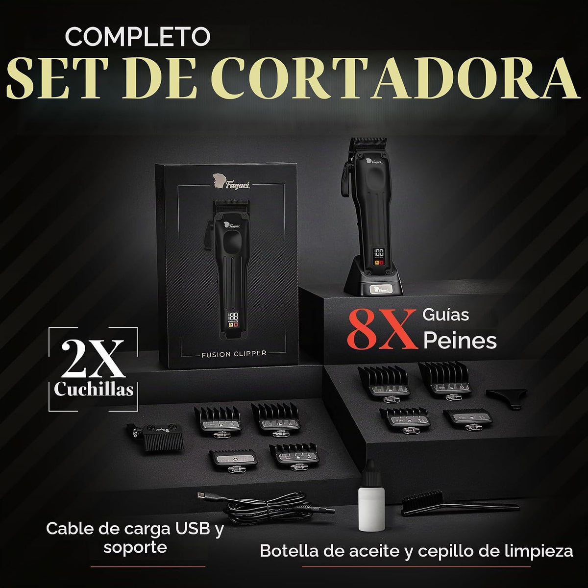 Fagaci Cortadora de pelo profesional para hombres, kit de peluquero...