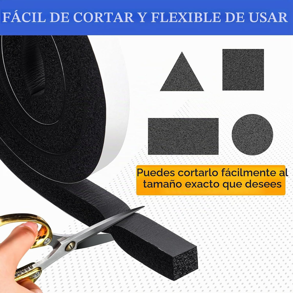 Pangda - Sellador de puerta de 26 pies, cinta de espuma de 1 x 1 pu...