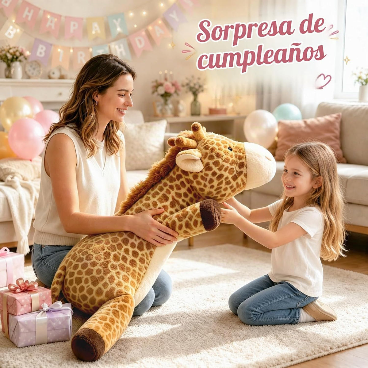 MMguai Animal de peluche de jirafa gigante de 40 pulgadas, bonita a...