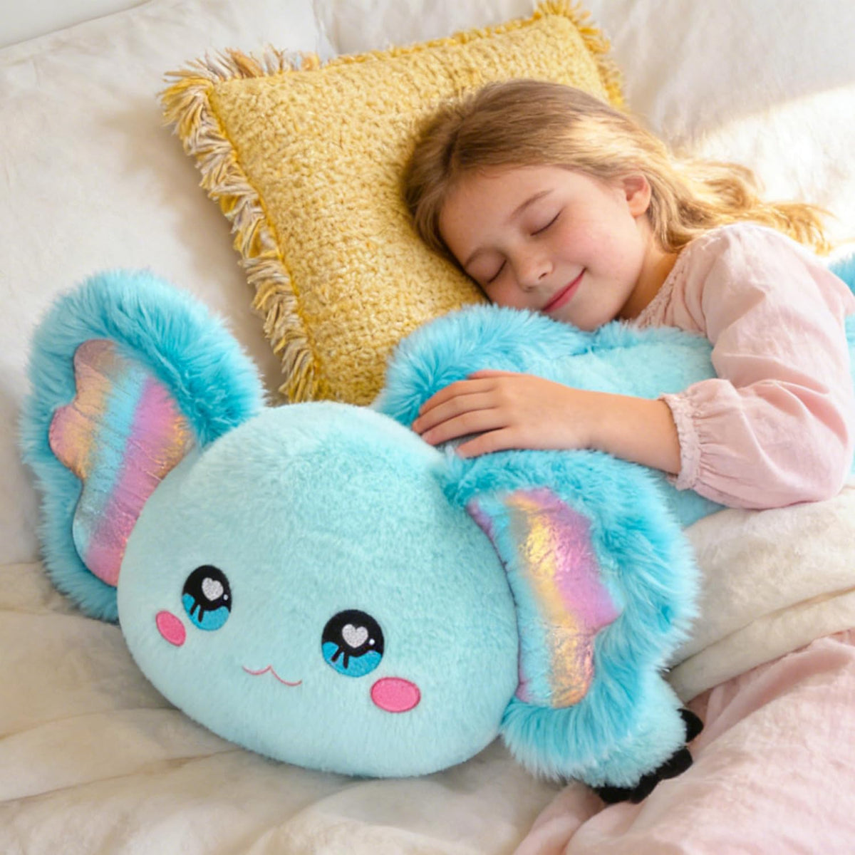 IKASA Juguete de peluche de axolotl azul gigante, juguetes blandos...