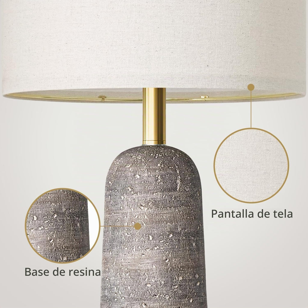 BOBOMOMO Juego de 2 lámparas de mesa modernas de 27.25 pulgadas, lá...