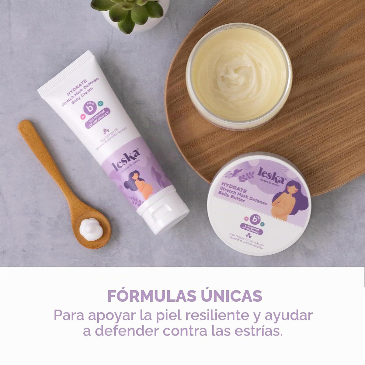 Leska Crema de maternidad paquete de 2 | ETAPA B: HYDRATE Crema par...