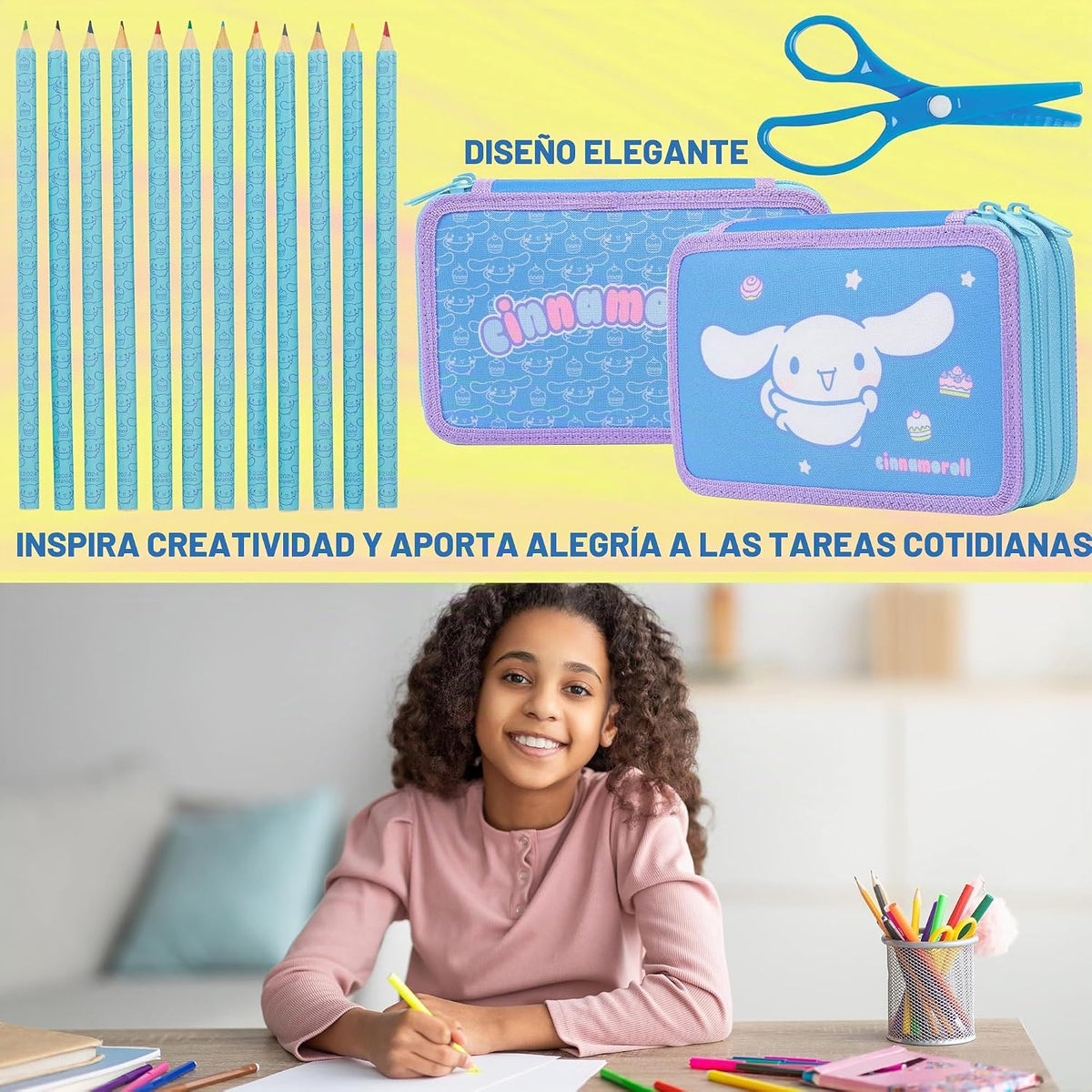 Hello Kitty Sanrio - Estuche para lápices de colores para niños, ma...