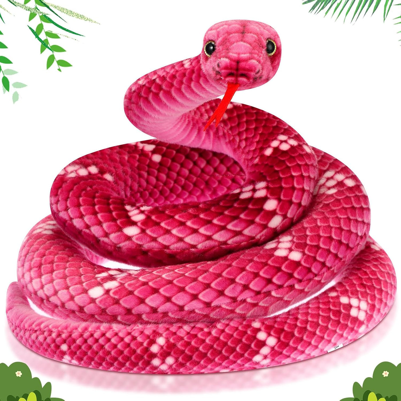 Hiboom Peluche de serpiente gigante de 71 pulgadas, juguete de boa...