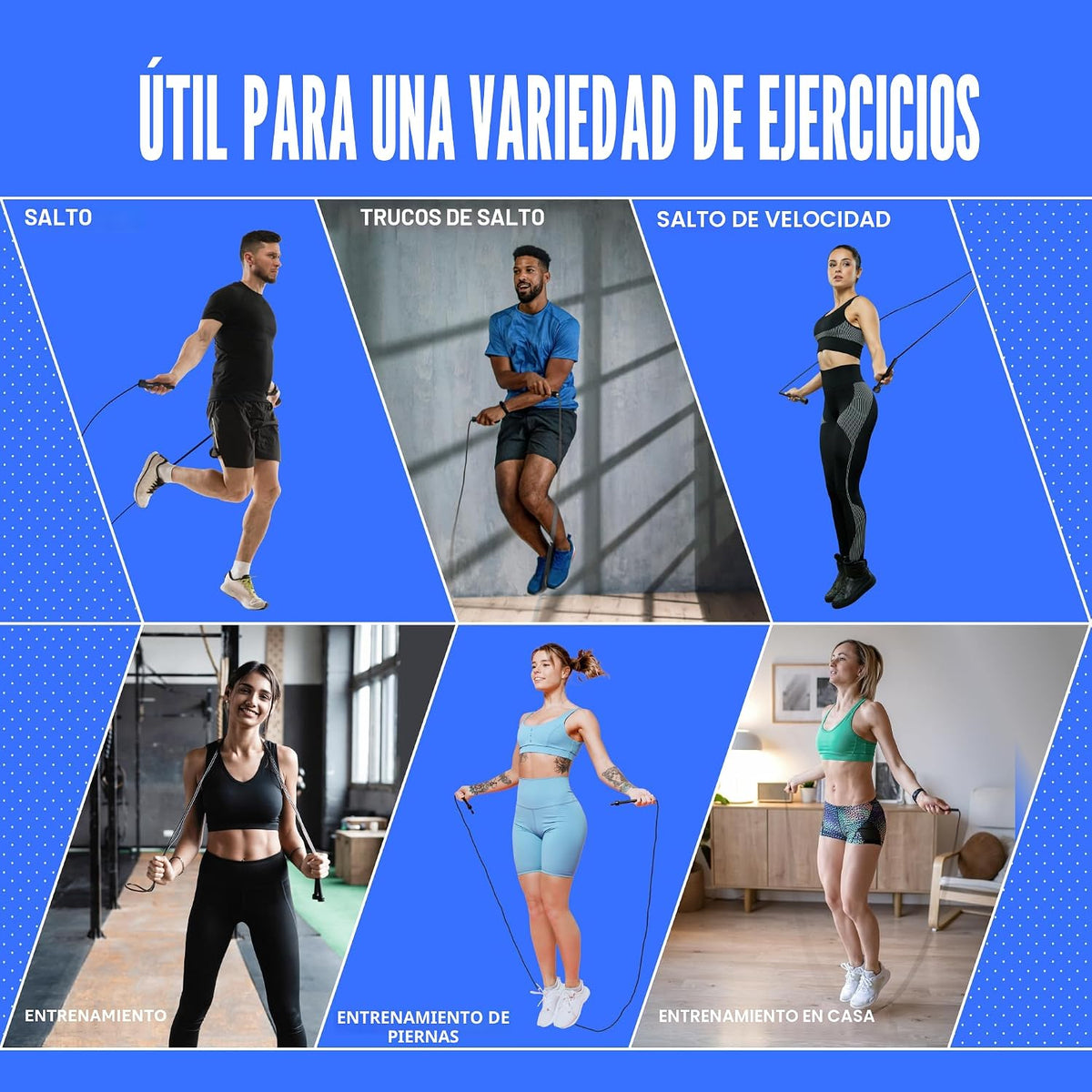 Cuerda de saltar ajustable para fitness y ejercicio - Cuerda de sal...