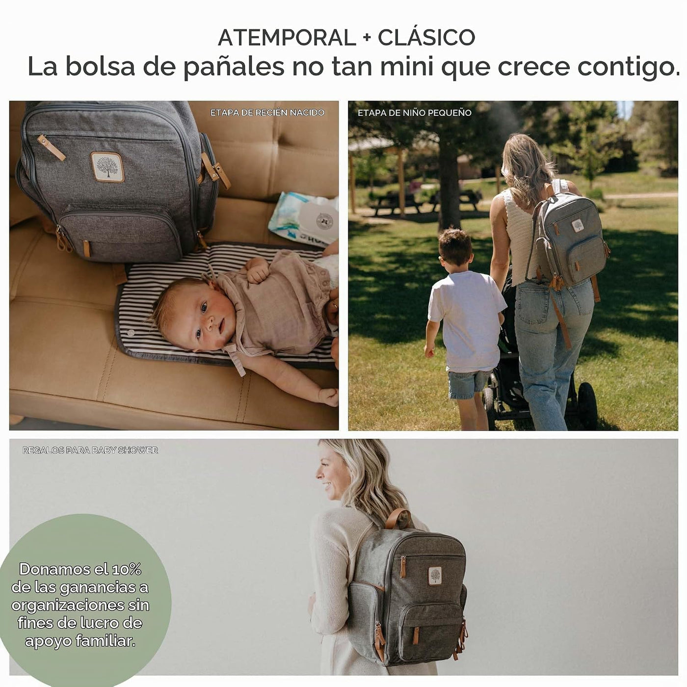 Parker - Mochila para pañales para bebé, bolsa de pañales con crema...