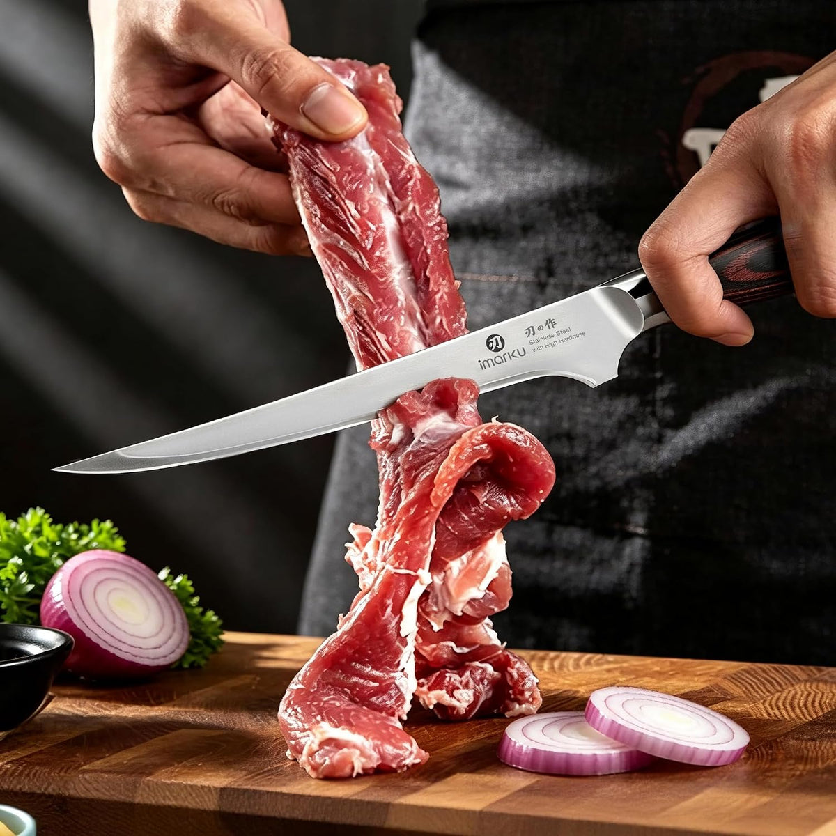 imarku Cuchillo de filete de 8 pulgadas, cuchillo afilado para desh...